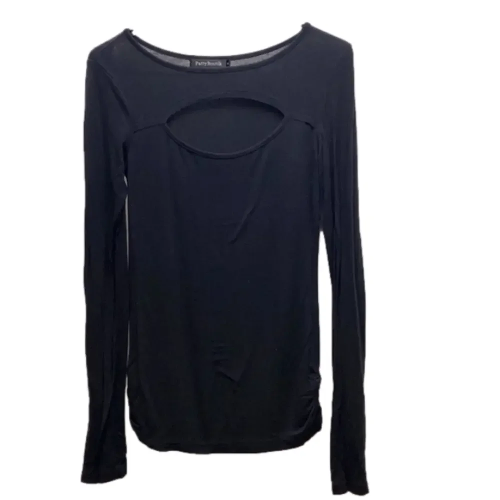 Patty Boutik long sleeve peekaboo black shirt size small